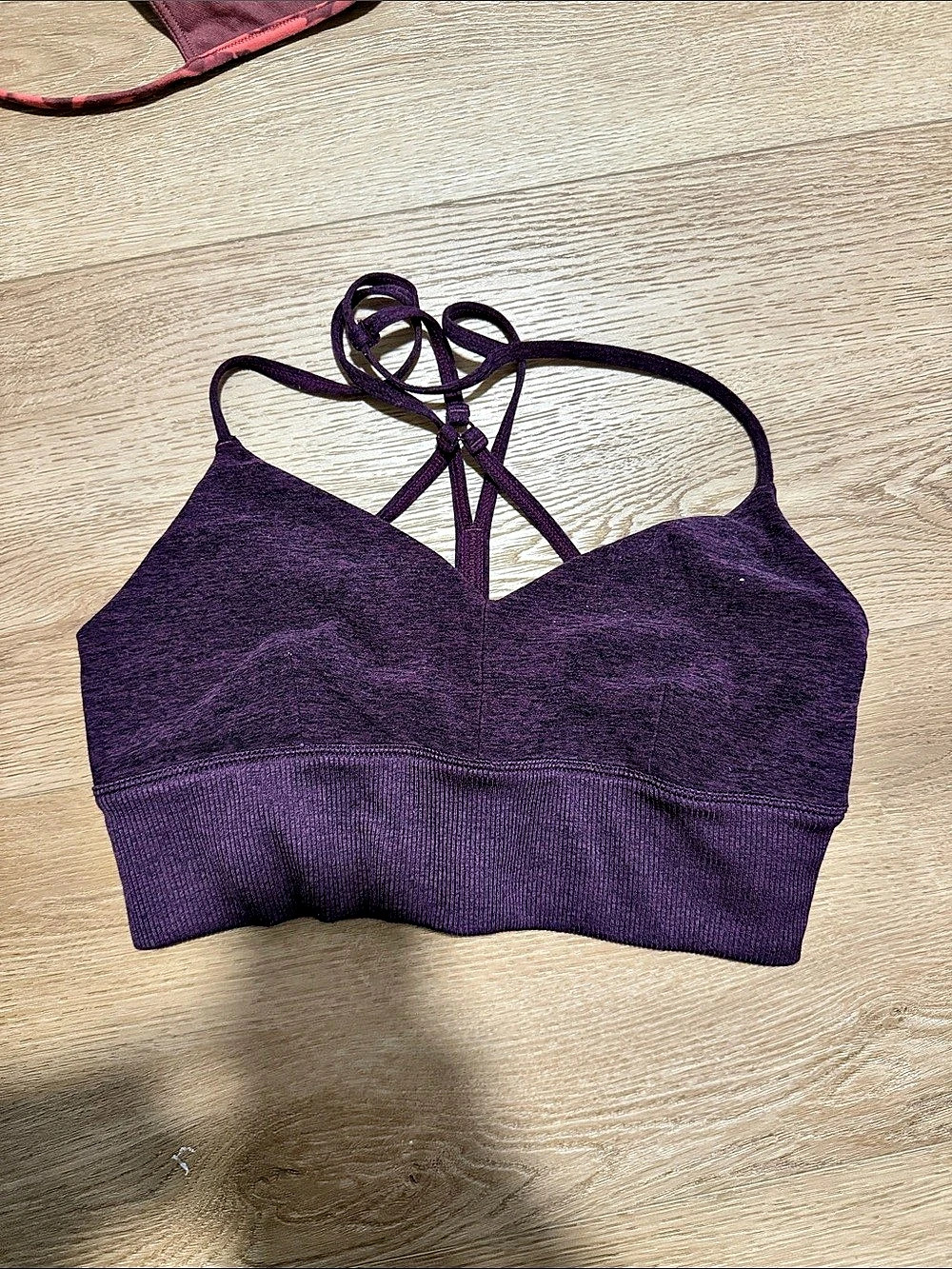 alo Purple Strappy Cropped Athletic Top size medium